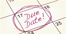 Date prevue d'accouchement sur calendrier