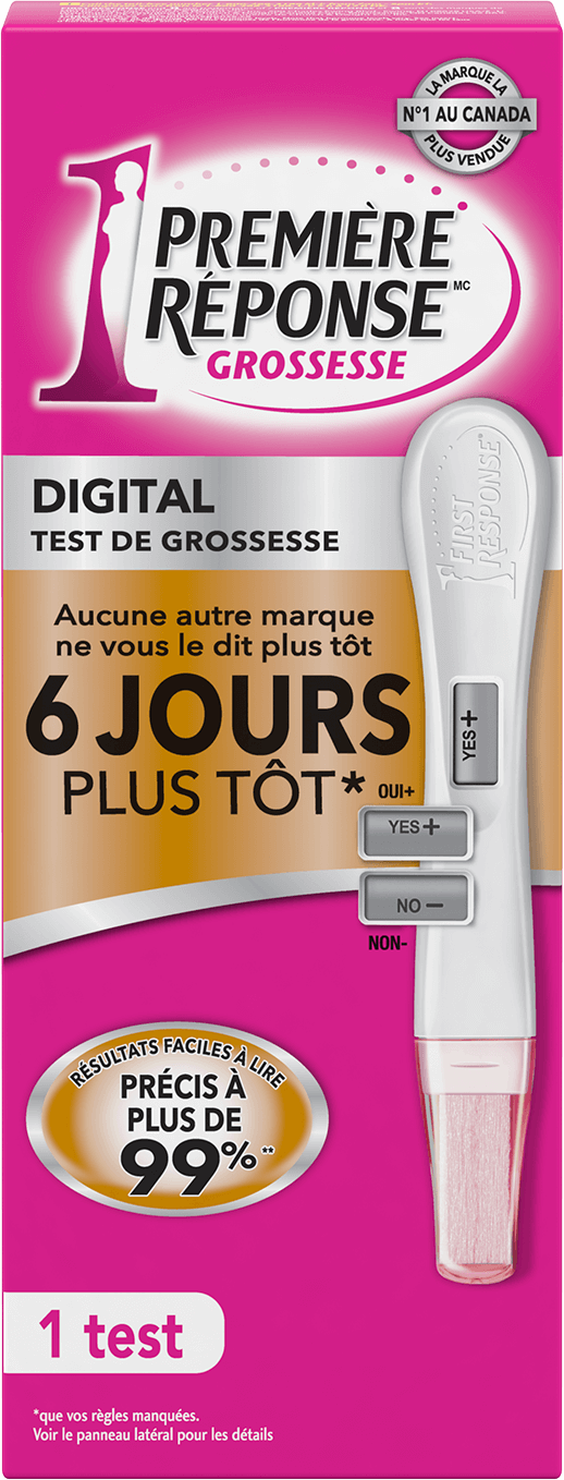 Première Réponse test de grossesse  numérique or